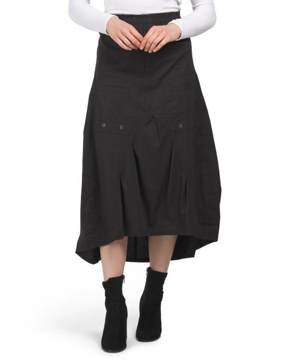 XCVI Benji Balloon Skirt Welt Pockets Black Medium